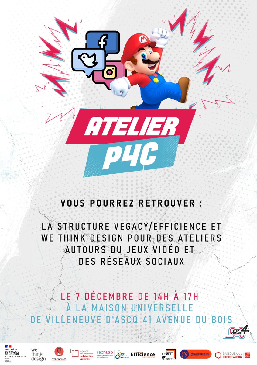 Tu es à la recherche d'un emploi, de formation ou tu souhaites développer tes compétences numériques ? 🧐

Alors,  viens participer jeudi  7 décembre de 14h à 17h à un atelier Play For Change GRATUIT ET SANS INSCRIPTION ! 

Rendez-vous à la Maison Universelle de Villeneuve d'Ascq