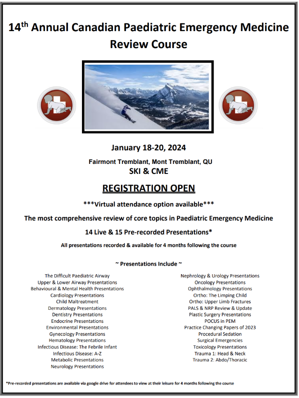 We are excited to share the details of the upcoming 14th Edition of the Canadian Paediatric Emergency Medicine Review Course! For details: emo.simplesignup.ca/en/13215/index…
