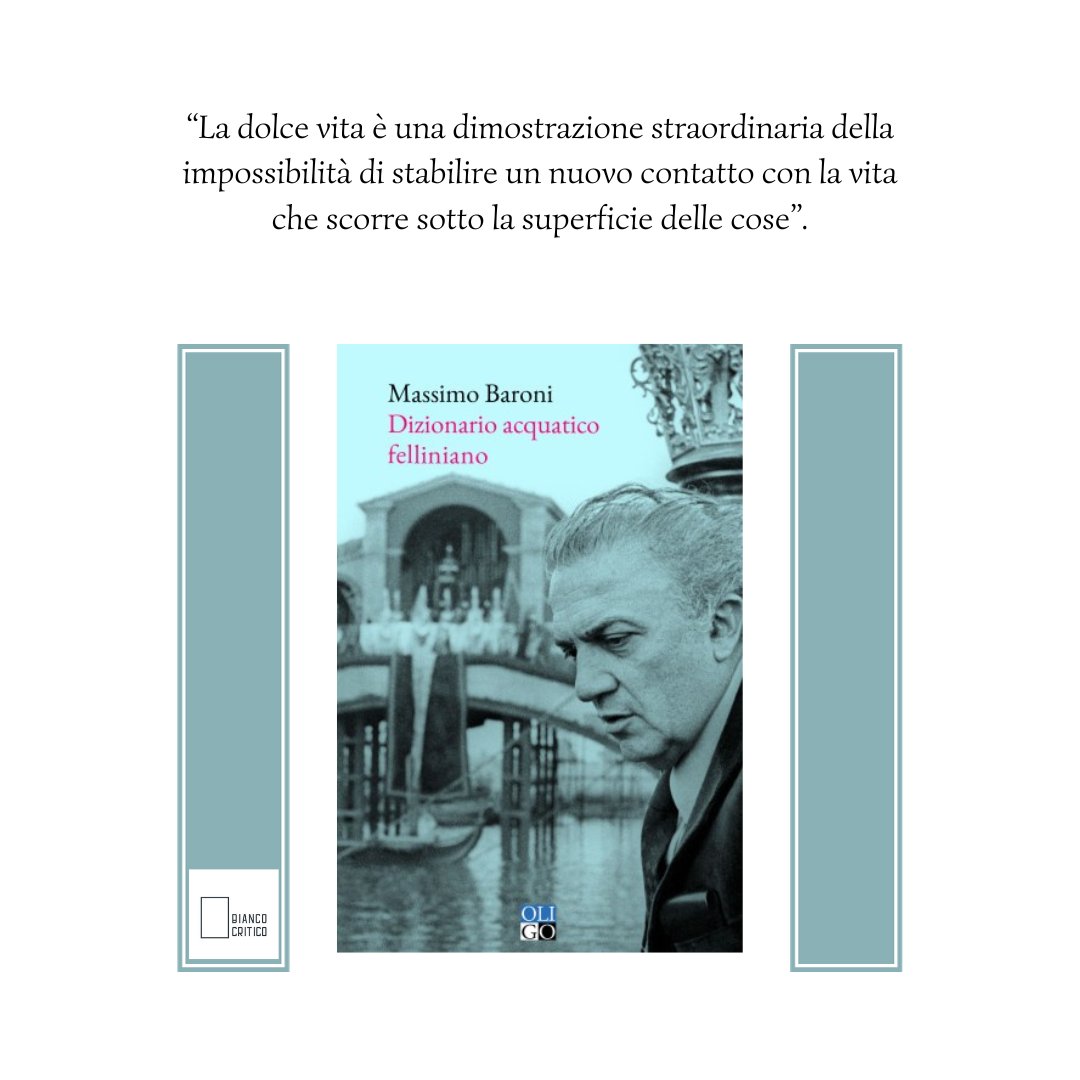 Fellini e la sua attrazione per l'acqua, elemento vitale. Dalla presenza delle fontane al ruolo costante del mare: non scenografia casuale, mero dettaglio della scena, bensì narrazione vorace e autonoma.
L'autore naviga lungo le rive tematiche felliniane.

#OligoEditore