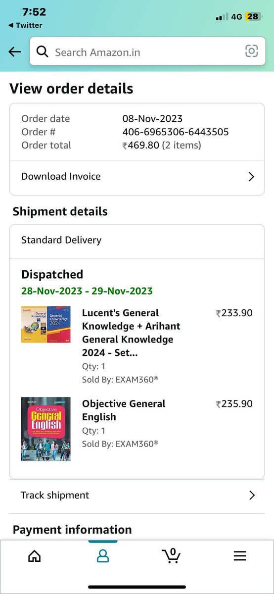 virtuallyshub's tweet photo. Teri mkc @amazonIN 
I’ve ordered these on 8 November still 2 books out of 3 are yet to be delivered.
23 days, is this a joke or what? https://t.co/w5N5nN1ttB