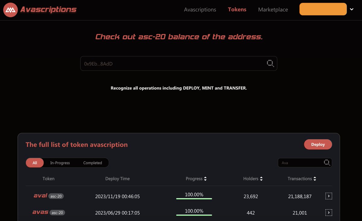 🚀 Avascriptions is officially LIVE! 

🌐 avascriptions.com

✨ Enjoy the most user-friendly interface for deploying and inscribing #asc20 tokens!

🔎 Comprehensive index for #asc20 token search &amp; transfer.

🛒 Marketplace is launching in just 72 hours!

#aval #asc20 #avax
