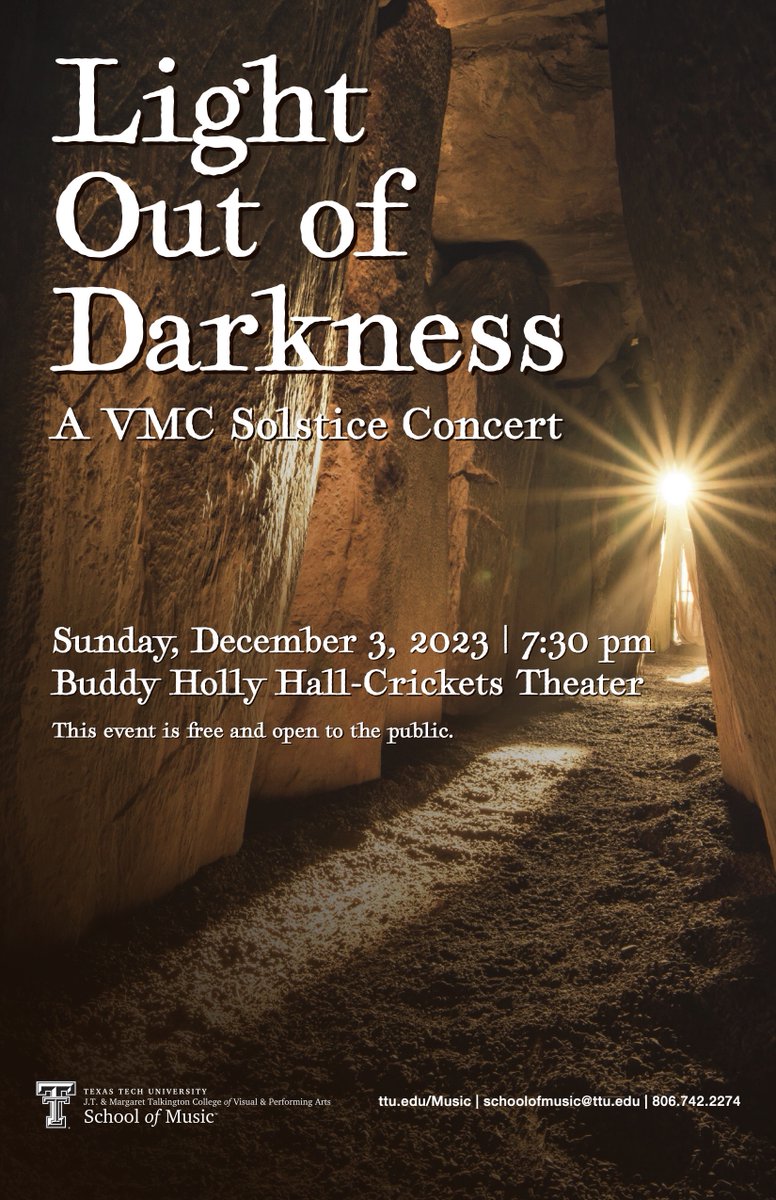 TTU_MRSC's tweet photo. Join us this weekend (3 December 2023) for the TTU Vernacular Music Center's Winter Solstice Concert! https://t.co/vu1VTi457m