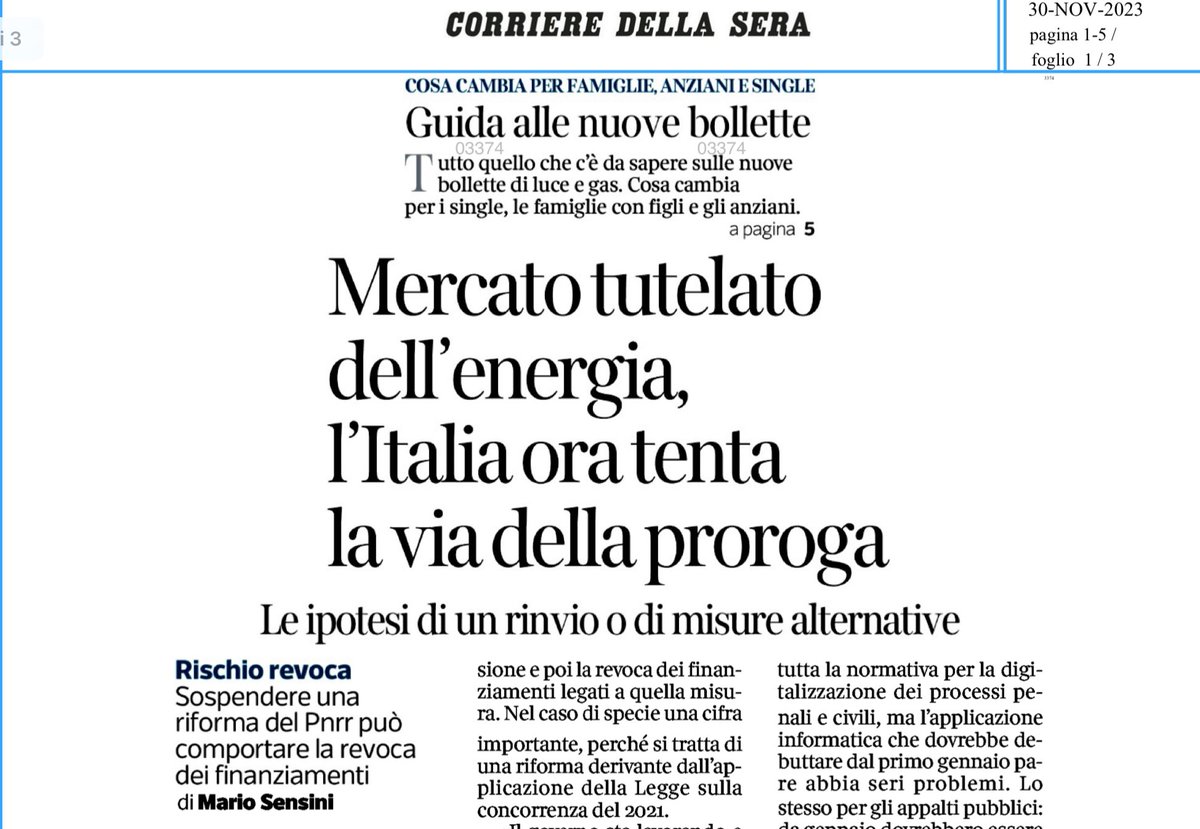 StefanoFassina's tweet photo. Se dopo 15 anni ancora dobbiamo, giustamente, difendere il #mercatotutelato per elettricità e gas, non dovremmo per coerenza riconoscere che privatizzazione e liberalizzazione non hanno funzionato? È ora di una #controriforma a difesa dei consumatori @Corriere https://t.co/yqVrKitppx