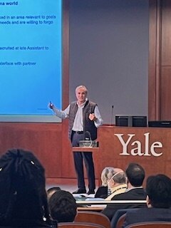 YaleCVRC's tweet photo. Huge thanks to @BillSessa for his inspiring lecture comparing benefits and challenges in academic and industry science careers as the 2023 Pober Lecturer at our @YaleVBTProgram  @YaleCVRC Retreat https://t.co/w37kjoS9zC