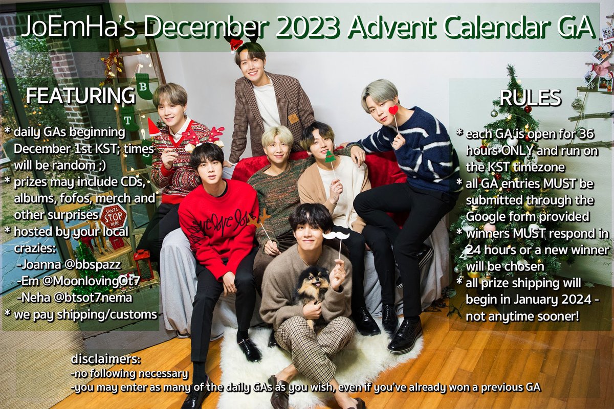 bbspazz's tweet photo. 🎁JoEmHa GA - DAY 1🎁

🏆17 winners total
-7x 2 Cool 4 Skool
-7x O!RUL8,2?
-3x Layover Yeontan

🛑closes in 36hrs: Dec 2 noon KST

？If you were organizing your own concert, which BTS song would be your opening song and why? 

🗳️answer here: https://t.co/J684FcPoMi https://t.co/NqrBT4aY3Y