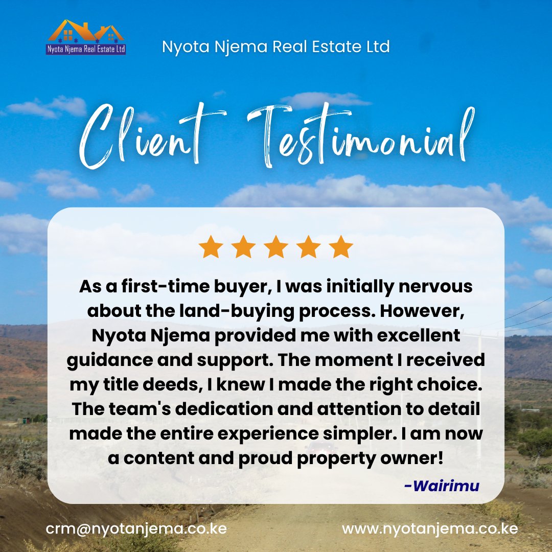 nyotanjema_re's tweet photo. Celebrating a successful land ownership journey with a content land owner!
#EveMaina #Ronoh #AbelMutua #NuruOkanga #PinkFriday2 #LetRuto #Winky #NickMwendwa #CryptoCommunity #Clienttestimonial #TestimonialThursday https://t.co/B3Gt7z6zUv