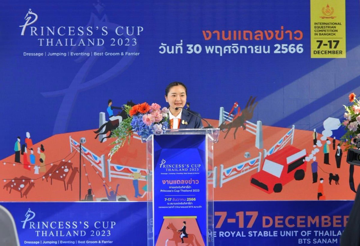 p_thianthong's tweet photo. แถลงข่าวการจัดแข่งขันกีฬาขี่ม้าแห่งปี “Princess’s Cup Thailand 2023” ช้อปชิมชิลเติมสุขส่งท้ายปีกับตลาด FLEA MARKET ณ ฮอสการ์ดคลับ กองพลทหารม้าที่ 2 รักษาพระองค์

#รมวปุ๋ง #สุดาวรรณ #AmazingThailand #ท่องเที่ยวและกีฬา #PrincessCup https://t.co/5ZgG5moquf
