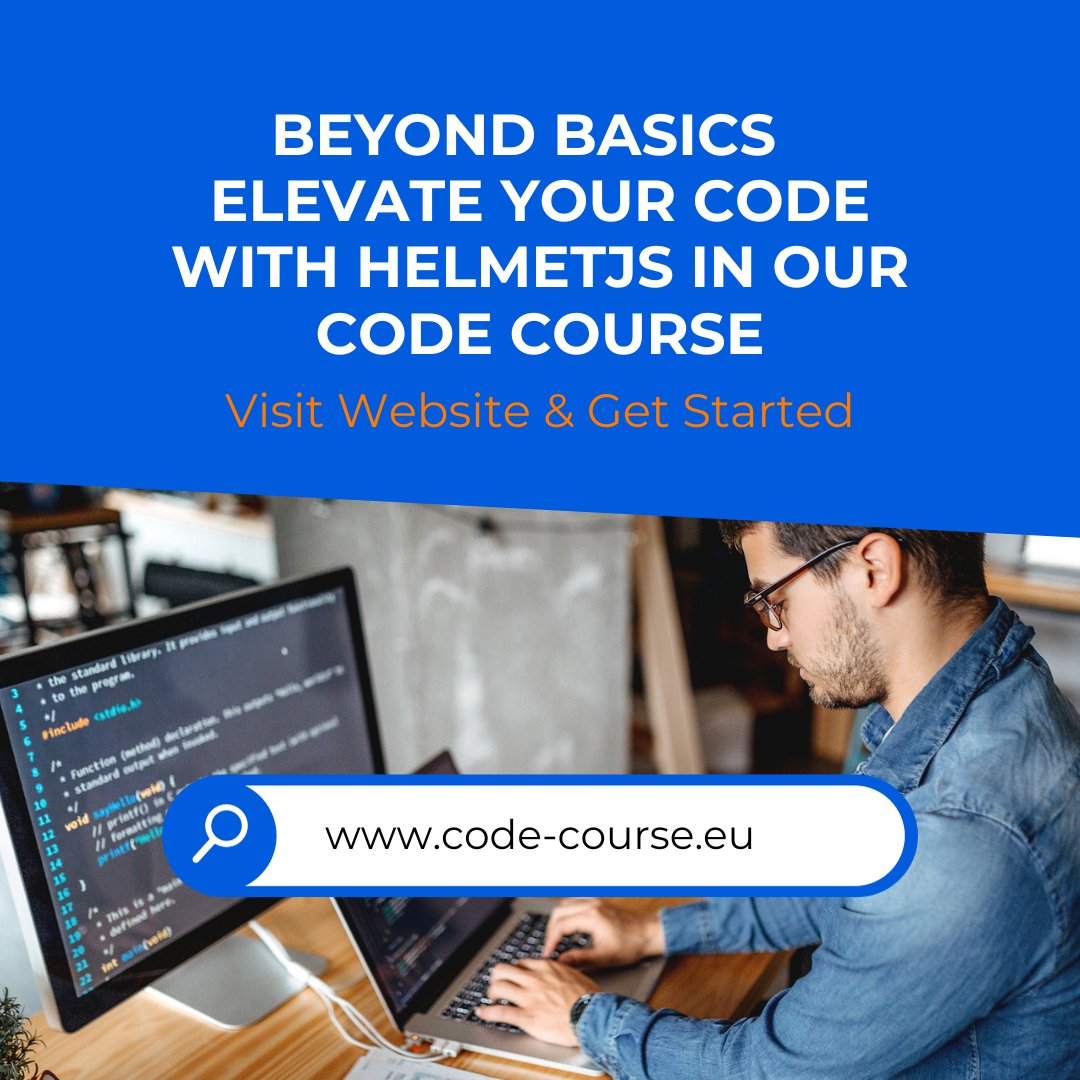 VilderenLtd's tweet image. Elevate your coding prowess with HelmetJS in our Code Course.  Explore advanced techniques to fortify your web applications and enhance their security.  🚀💻#CodeCourse #HelmetJS #WebSecurity #AdvancedCoding #TechSkills