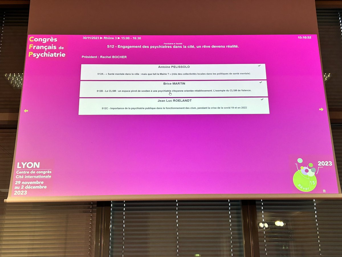 SanteM_EPSMlmCC's tweet image. Engagement des psychiatres dans la cité : un rêve devenu réalité. Début du symposium au @CfpNathalie Intervention de @DeborahSebbane et Sonia Charapoff du CCOMS. Importance du CLSM pour intégrer la santé mentale aux milieux de vie. @A_Pelissolo @Rachel_Bocher