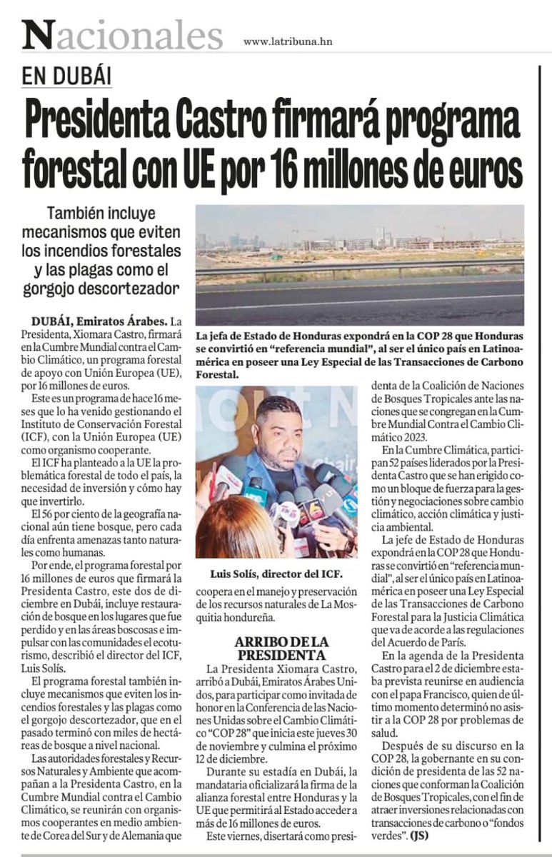 ICFHonduras's tweet photo. ✅👏🏻Presidenta @XiomaraCastroZ firmará Programa forestal con la Unión Europea por 16 millones de euros.

Cortesía: @LaTribunahn https://t.co/XqMxQfwCWP