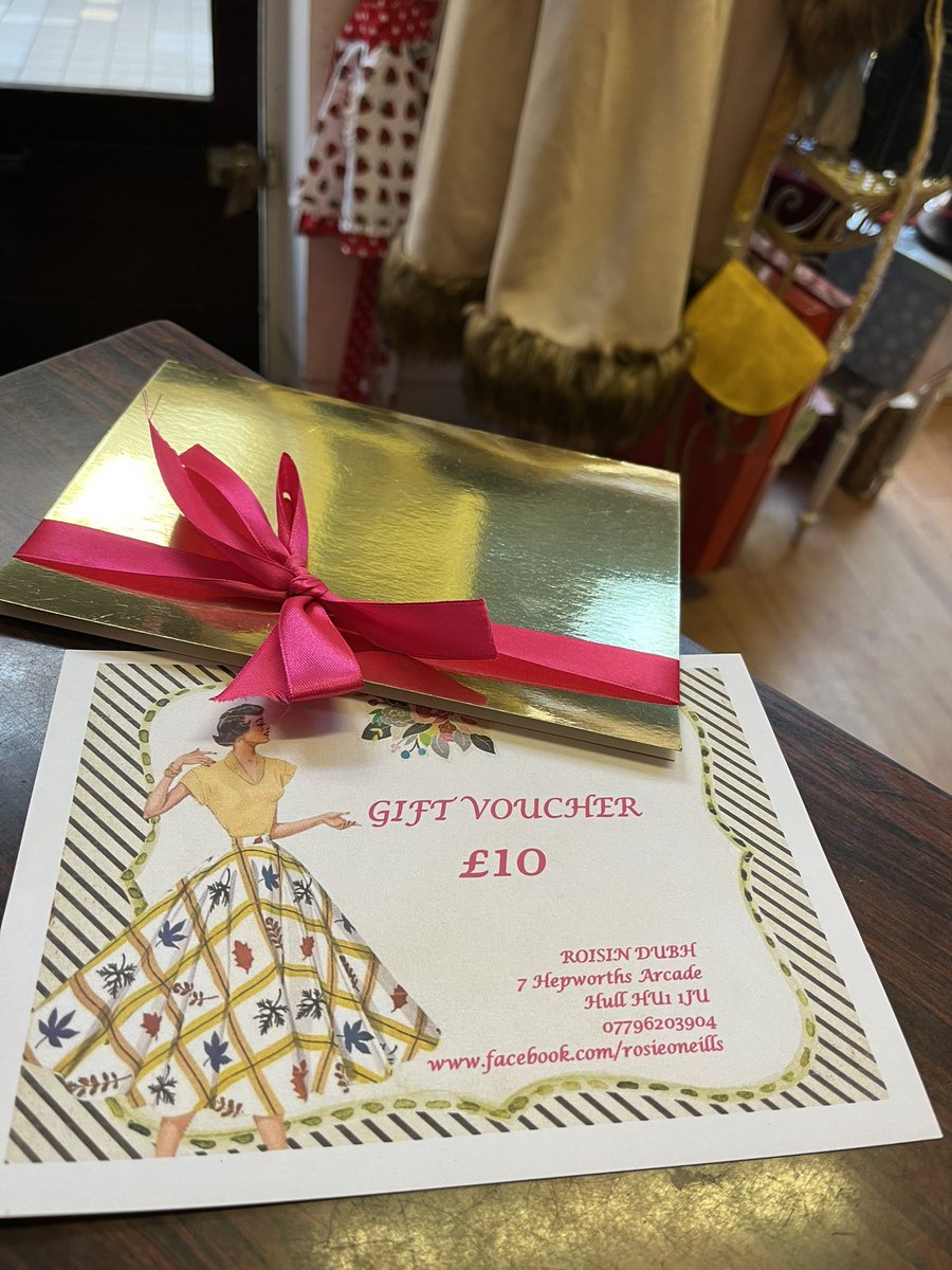 Looking for gift ideas why not pop in and pick up one of our beautiful gold envelope gift vouchers with a ribbon of your choice.

#mustbehull 
#shoplocally 
#indiebusiness