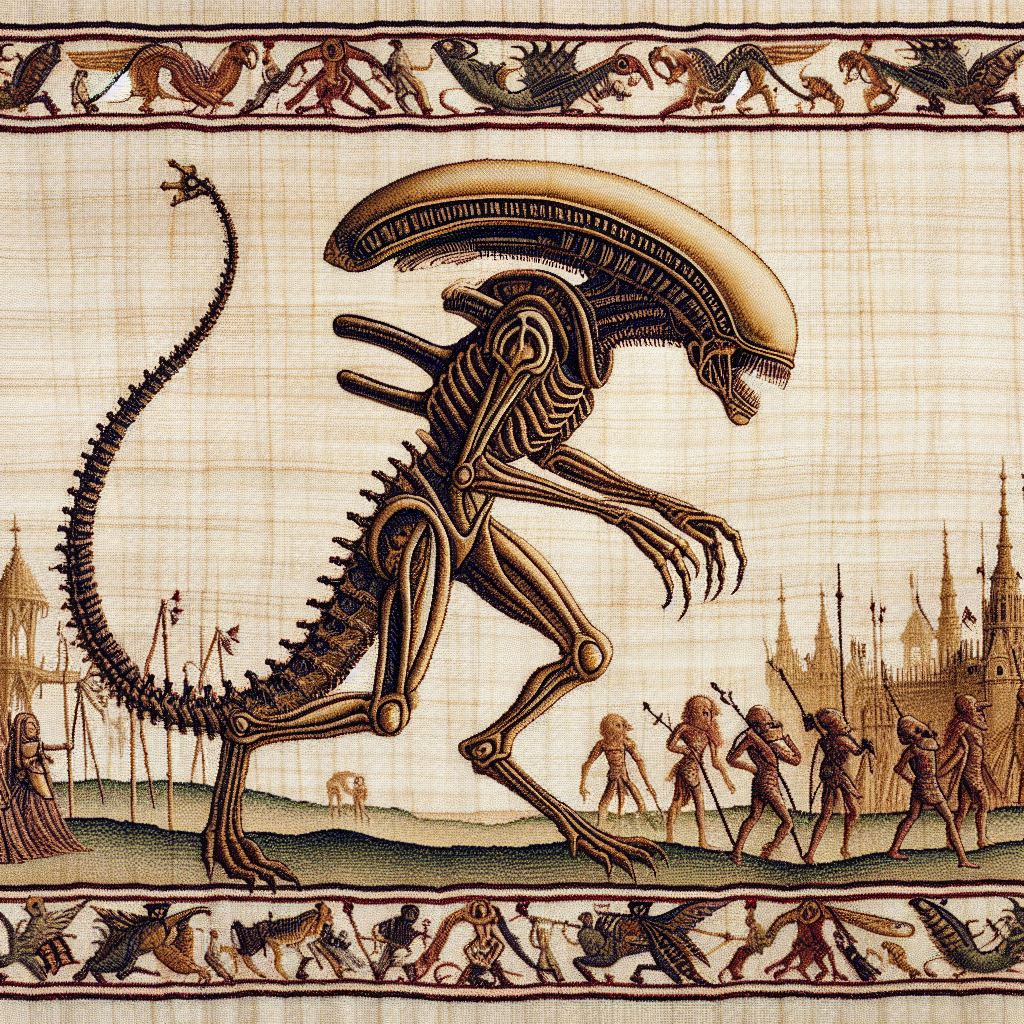 NotBadForASynth's tweet photo. Redacted tapestry panel https://t.co/kf2nffTfNA