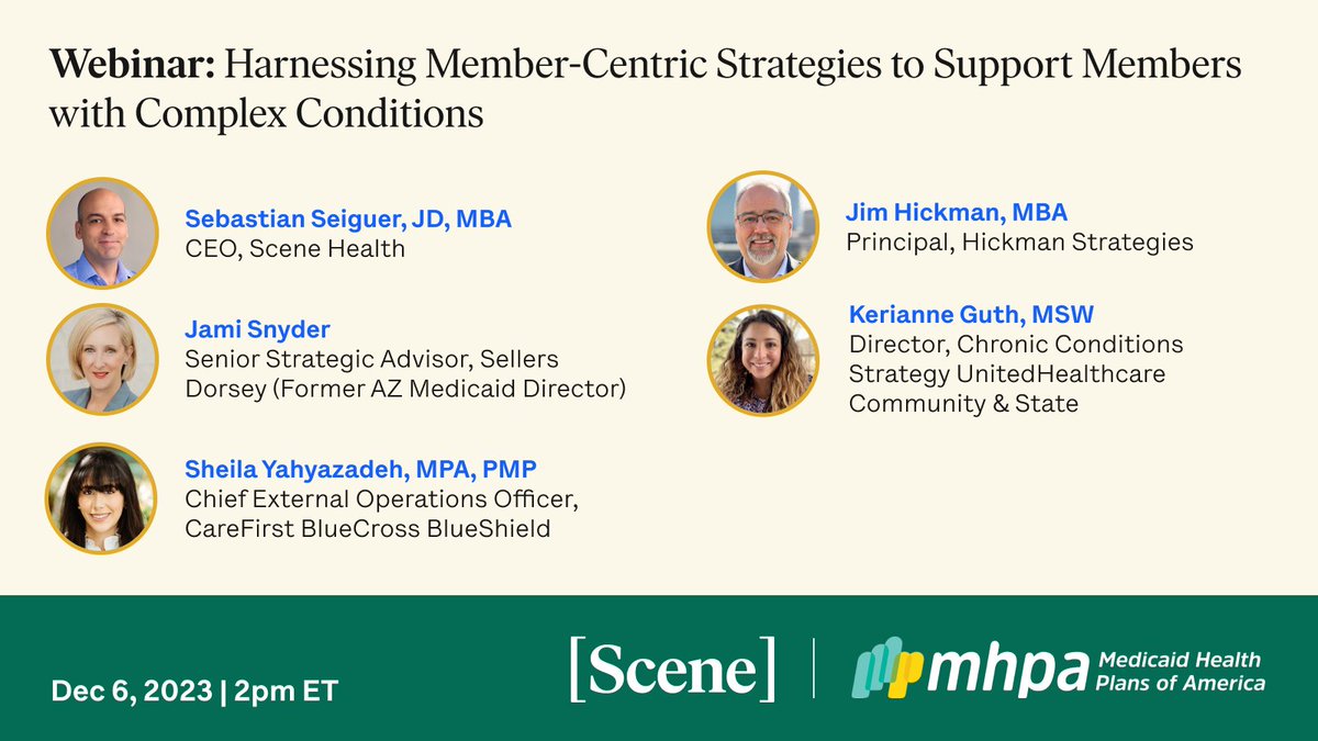 SceneHealth's tweet photo. 60% of adults have at least 1 chronic condition &amp; their care consumes as much as 80% of state Medicaid budgets. Join our upcoming @MHPA webinar to learn how MCO leaders are supporting members with complex health and social needs.

Register here: https://t.co/LJeJOgHOSU https://t.co/qifPv0IRqF