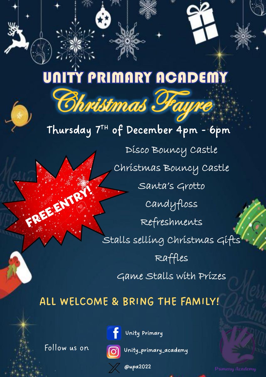 Join us on the 7th of December  for a spectacular evening, filled with Christmas Joy and Jingle! #SCHOOLHOLIDAY #Colchester #primaryschool #Christmas #HolidaysAreComing #essex #welcome #christmasfayre