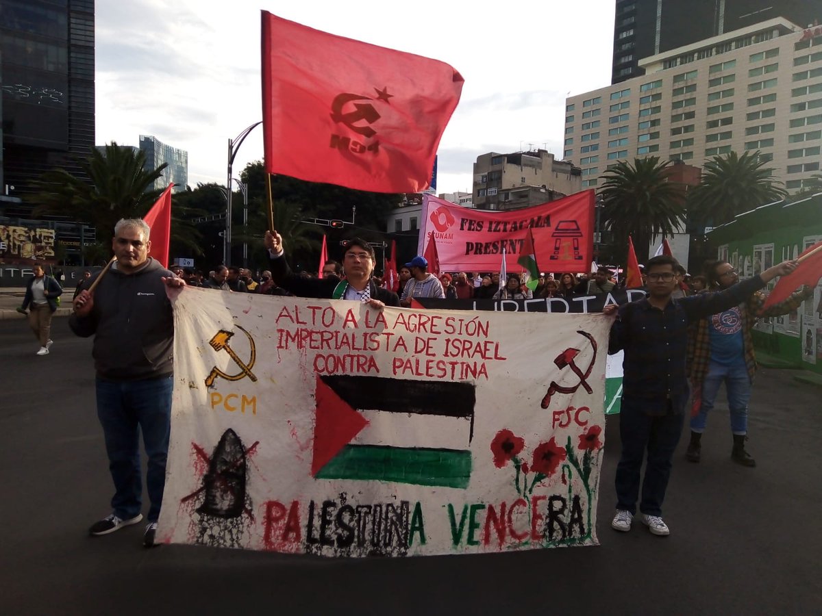 comunistamexico's tweet photo. Con el pueblo palestino contra la agresión imperialista del Estado de Israel. https://t.co/tmChwPPDyY