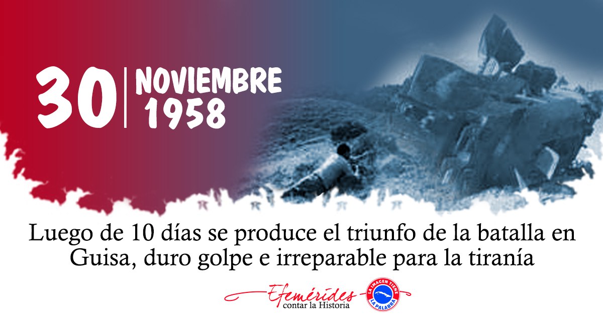 La batalla de Guisa fue un hecho relevante de la #HistoriaDeCuba, una de las mayores victorias del Ejército Rebelde en la Guerra de liberación (1956-1958) sostenida contra la dictadura de Fulgencio Batista.
#CubaViveEnsuHistoria