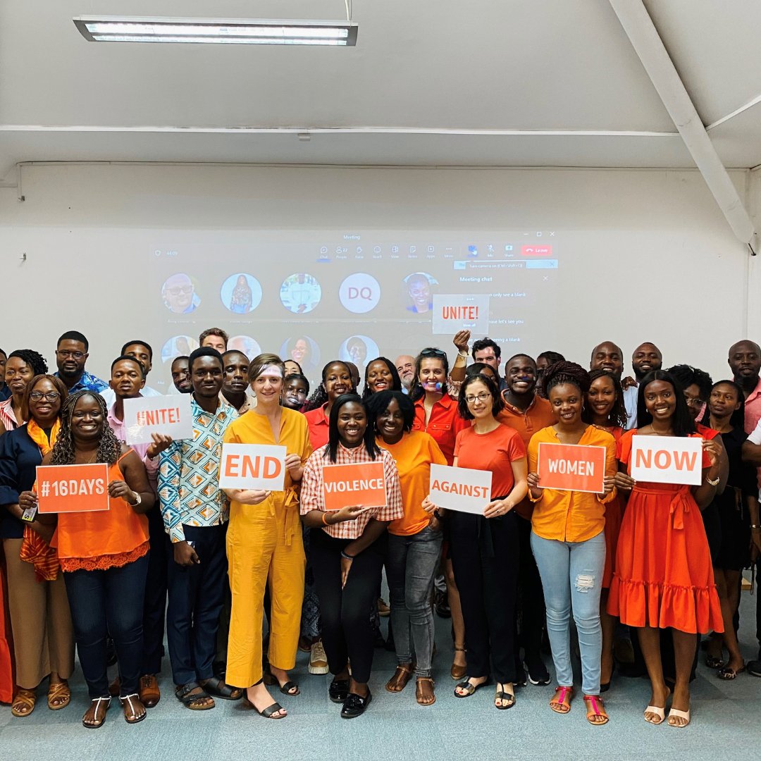 UKinGhana's tweet photo. Today, all of us @UKinGhana join the #OrangeTheWorld campaign to mark #16DaysofActivism!

It is our call to stand against violence against women and girls.

We all have a role to play to #EndGBV! https://t.co/9NRGMSJZ2M