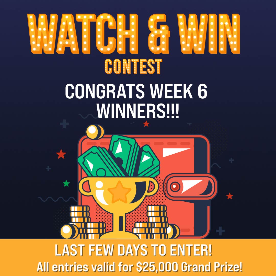 GameTVCanada's tweet photo. 🥳Congratulations to all the week 6 winners!💰
Not a winner yet? No worries, all entries are automatically entered for the $25,000 Grand Prize 💰
#watchandwin #jeopardy #GameTV #spotthecode #playforcash https://t.co/SyMlC2jbFW