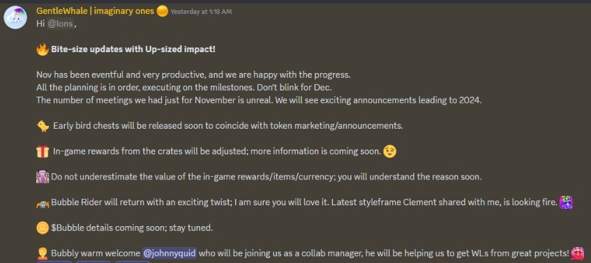skull_head96's tweet photo. Updates from @Imaginary_Ones , one can easily tell that BIG things are coming. Alpha to anyone reading this would be:

🫧 Buy and stake any IO NFT collections
🫧 Play &amp; Farm hard on #BubbleRangers 
🫧 Repeat the 2 pointers above daily if you can

This is defo > 1 🫧 at a time! 🔥 https://t.co/1UAYQ5zTpg