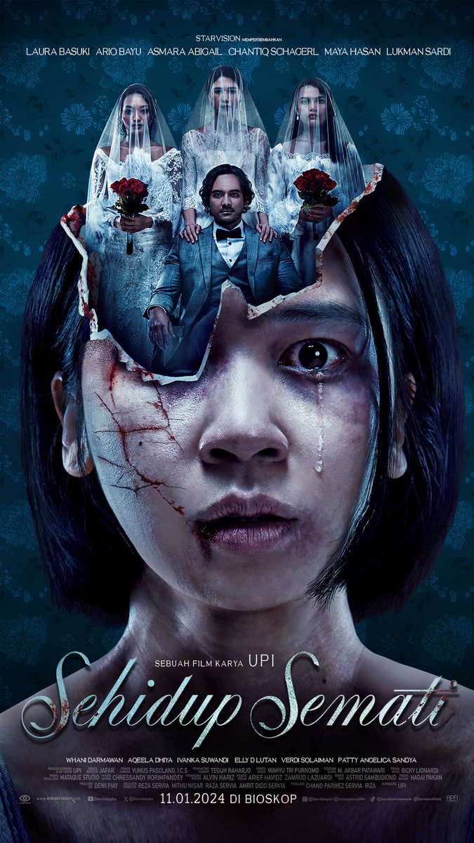 HabisNontonFilm's tweet photo. SEHIDUP SEMATI

Film Thriller Horror garapan Upi (Belenggu, 2013). Dibintangi Laura Basuki, Ario Bayu, Asmara Abigail, Chantiq Schagerl.

Tayang 11 Januari 2024!

Poster keren, trailer juga menarik banget. Goks! Videonya di reply 👇🏻 https://t.co/2lIByytzDb