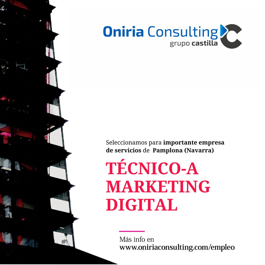 Seleccionamos un/a Técnico/a De Marketing Digital para importante empresa de servicios de Pamplona (Navarra)

ofertas.oniriaconsulting.com/jobs/tecnico-a…

#OfertasDeEmpleo #empleo #trabajo #Navarra #rrhh