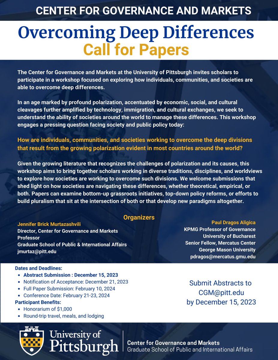 CFP Thursday:  CFP Thursday:  "Overcoming Deep Differences" workshop at the University of Pittsburgh February 18-20;  abstract submission December 15.
