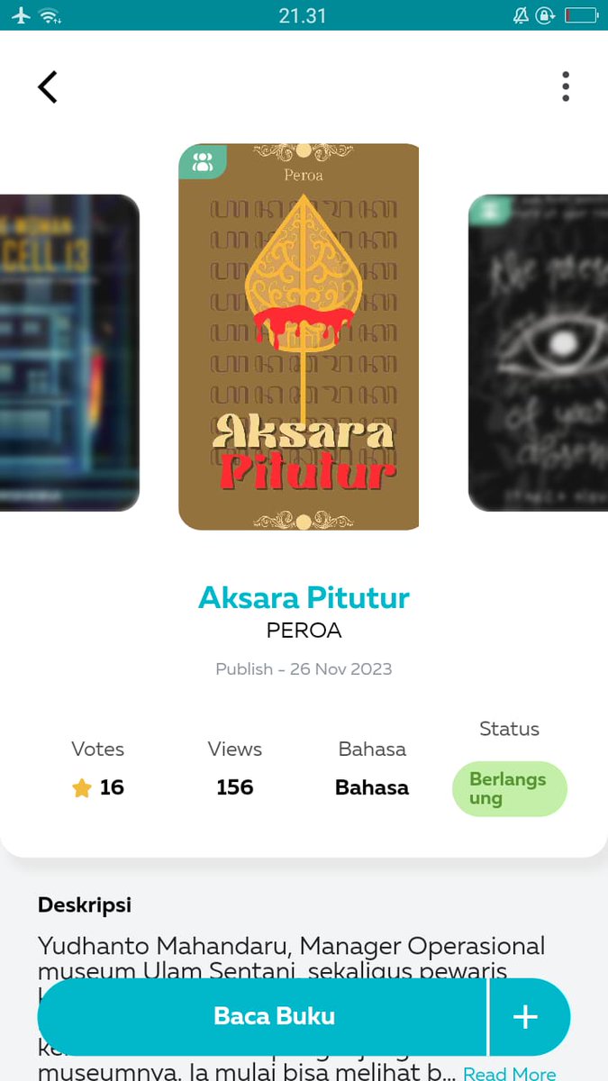 GCandrasmurti's tweet photo. Aksara Jawa pembawa kematian? Cerita lengkapnya ada di aplikasi @rakatadotid dalam event #Debar 
@NouraPublishing 

https://t.co/hsdszoLy4x https://t.co/7poxFssetk