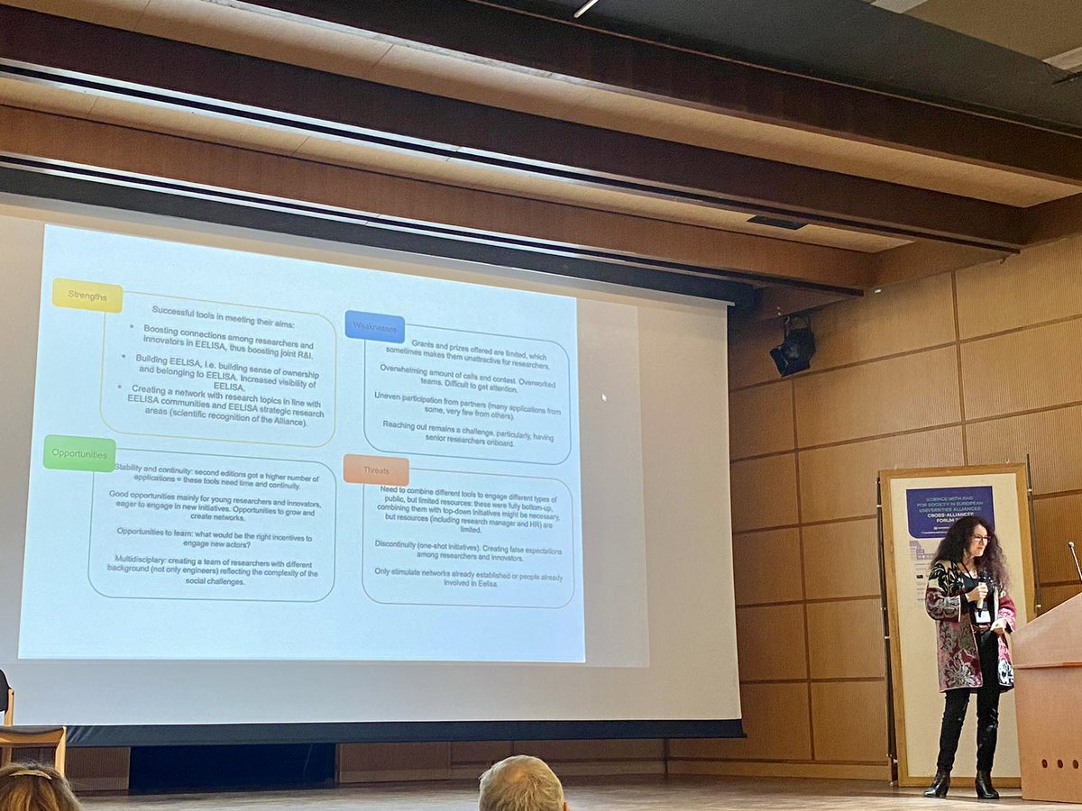 HAPPENING NOW⭐️: Isabel Salgueiro, coordinator of #EELISAInnoCORE, speaks at #SwafSAlliancesForum23 in the #workshop 'Advancing Our Common Science Agendas: building joint structures and support offices, pooling resources, capacity building, human capital, etc.'