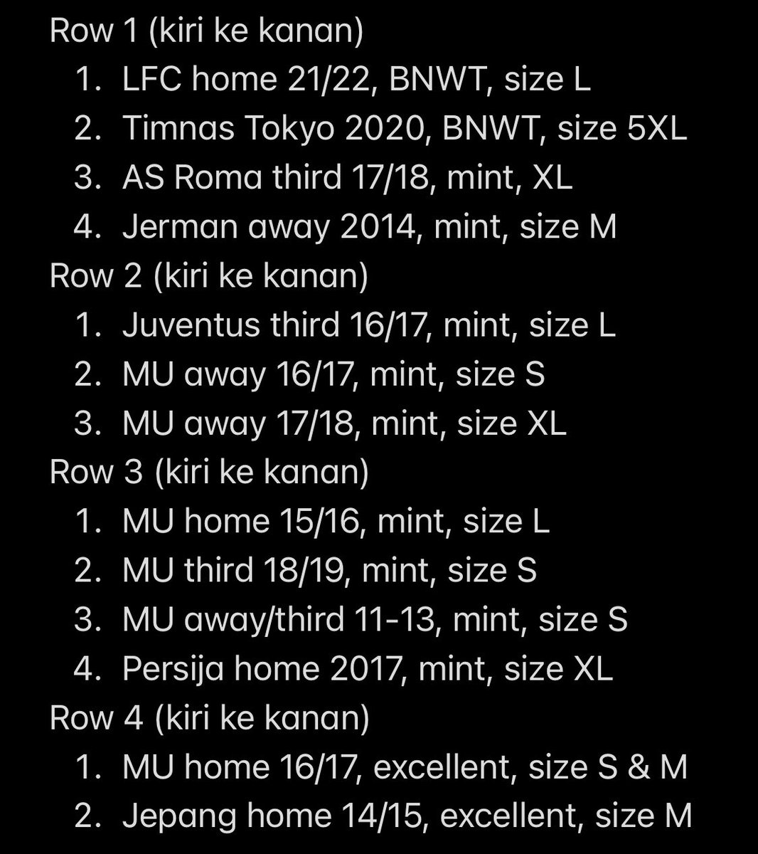 Bismillah, #Jersey4sale 🍉

- Jersey original ready stock
- Harga &amp; keterangan cek gambar
- Marketplace ready

for more info &amp; order: linktr.ee/nangoriansports