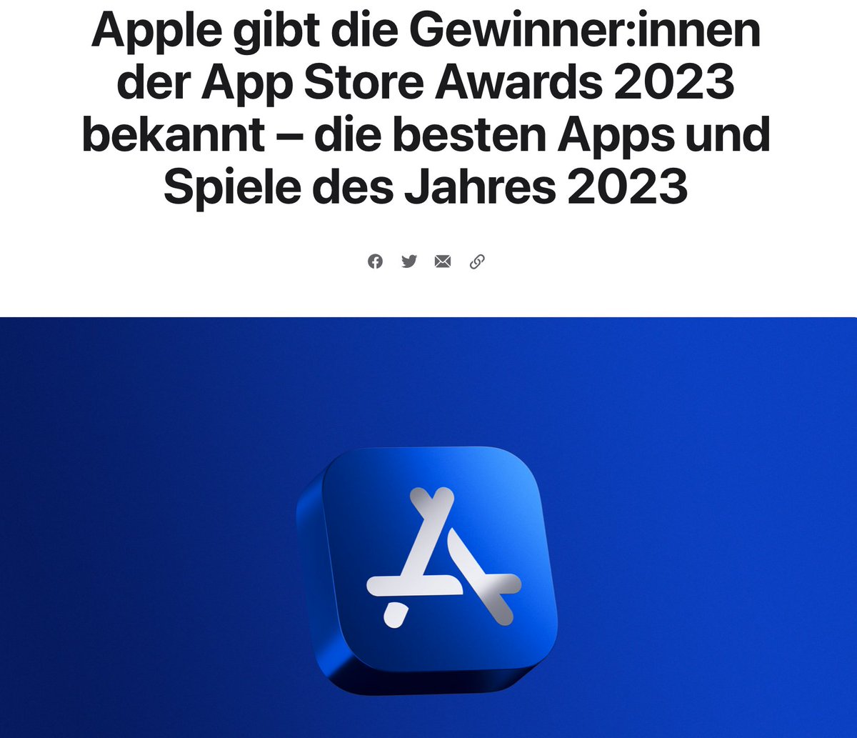 Zu den diesjährigen Gewinner:innen gehören Entwickler:innen aus der ganzen Welt und sind aus fast 40 Finalist:innen aufgrund aussergewöhnlicher technischer Innovation, Benutzerfreundlichkeit und Design ausgewählt worden.✅
nr.apple.com/DR0o3e1rf4