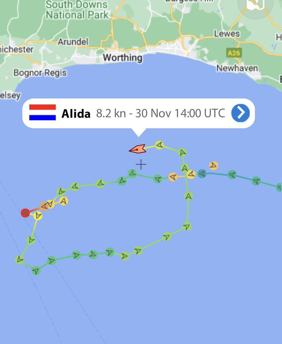 SussexDolphin's tweet photo. The Alida, a 99-metre #Supertrawler is currently operating in the Channel off #brighton #Sussex
These huge vessels use nets up to 1KM long with a net mouth 200 metres wide to target pelagic (midwater) fish but also catch many other species including #dolphins as #bycatch
🧵 https://t.co/aFxzQCDwCS