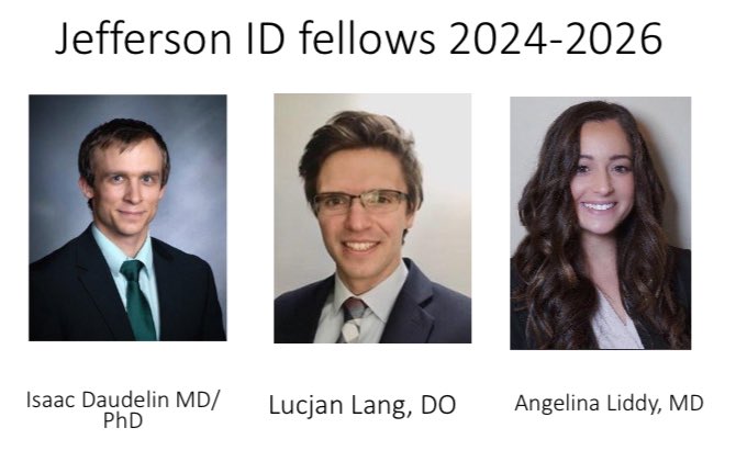 We are absolutely thrilled to have filled all three of our #IDfellowship positions with these superstar doctors! Can’t wait to welcome you all in July! 
#IDtwitter 
🦠