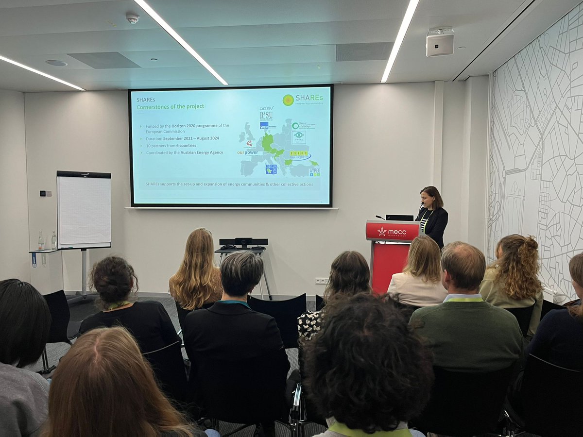 Kerstin (AEA) was at BEHAVE 2023 in Maastricht, presenting SHAREs to an audience of experts on user behaviour from all over Europe. The session on energy communities was jointly organised by @at_AEA & @dena_news. #sharerenewables behave2023.eu