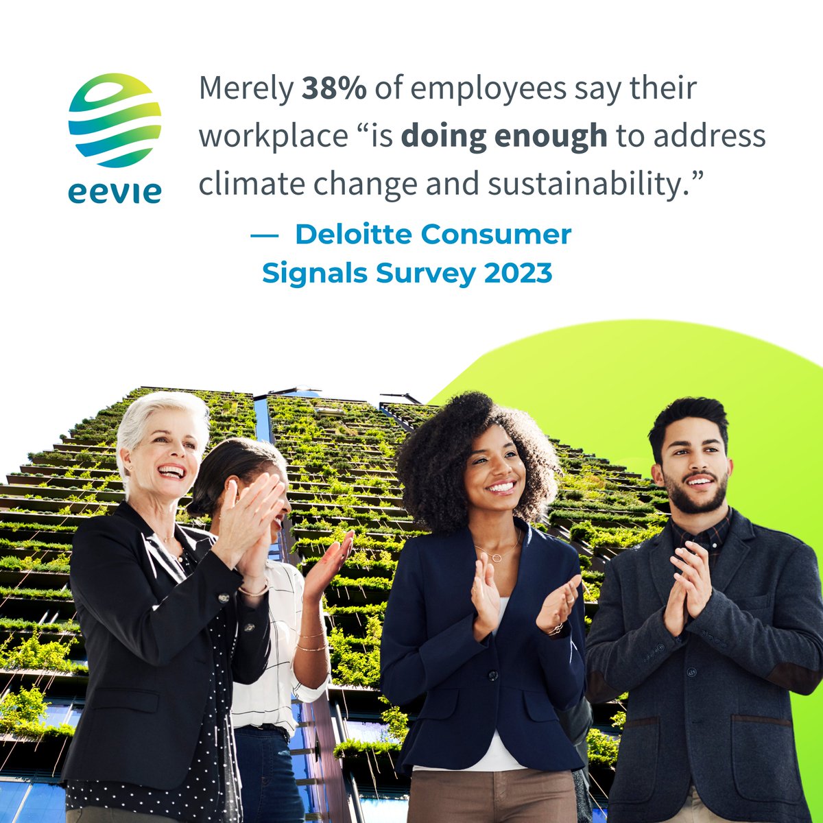 EevieClimate's tweet photo. Is your employer taking meaningful steps against climate change? @Deloitte's research shows that most professionals think otherwise. Read more: https://t.co/CuDldTStE3 #EmployeeClimateEngagement https://t.co/oa1eLUNBGL