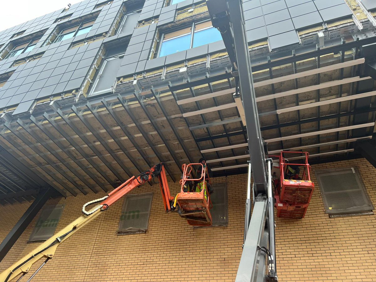reconaluk's tweet photo. Here is the latest on our Southampton Link Bridge Project. These photos show the installation of a Vantage Secret Fix Rainscreen system and Vantage Interlocking Plank soffit system, both manufactured by BTS. 

#Reconal #facades #cladding #soffits #windows #doors #construction https://t.co/mgXeoTu1Ms
