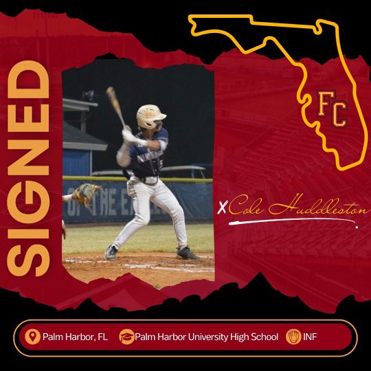 Flagler_BSB's tweet photo. We would like to start welcoming our class of 2024 signees. Up first is Cole Huddleston an infielder from Palm Harbor, Florida.  Excited to have you on board next fall Cole! https://t.co/rR1o2W6oRX