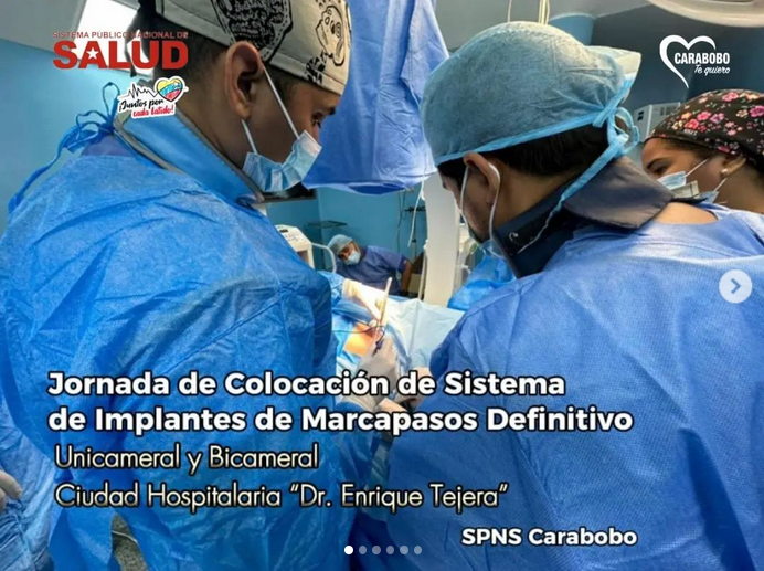 En el marco del Programa Nacional de Sistema de Colocación de Implantes de Marcapasos del MPPS, se lleva a cabo jornada quirúrgica en la Ciudad Hospitalaria Dr. Enrique Tejera (CHET) de Valencia

#JuntosPorCadaLatido
#MisHijosEstánConElEsequibo
<a href="/NicolasMaduro/">Nicolás Maduro</a>
<a href="/MagaGutierrezV/">Magaly Gutiérrez Viña</a>