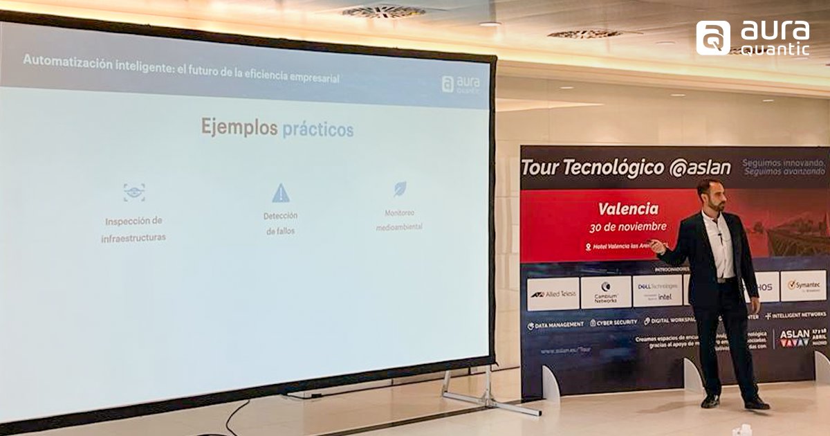 AuraQuantic's tweet photo. ¿Listo para un viaje 🚀 tecnológico inolvidable?
Enrique Ortiz, CTO & Director of Compliance en AuraQuantic, lidera la conversación sobre #automatizacióninteligente en el Tour 2023 de @aslan_es.
¡Descubra el futuro con nosotros!
#TransformaciónDigital #TourASLAN #IA https://t.co/b2r0XJy5Cj