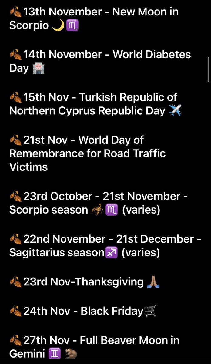 🥶🍂Bye November👋🏽🤠#AllSaintsDay2023
#DayOfTheDead2023
#WorldVeganDay2023
#GuyFawkesNight2023
#RemembranceDay2023
#VeteransDay2023
#FullBeaverMoonInGemini
#ScorpioSeason
#SagittariusSeason
#Thanksgiving2023
#BlackFriday2023
#BarbadosIndependenceDay
#StAndrewsDay2023