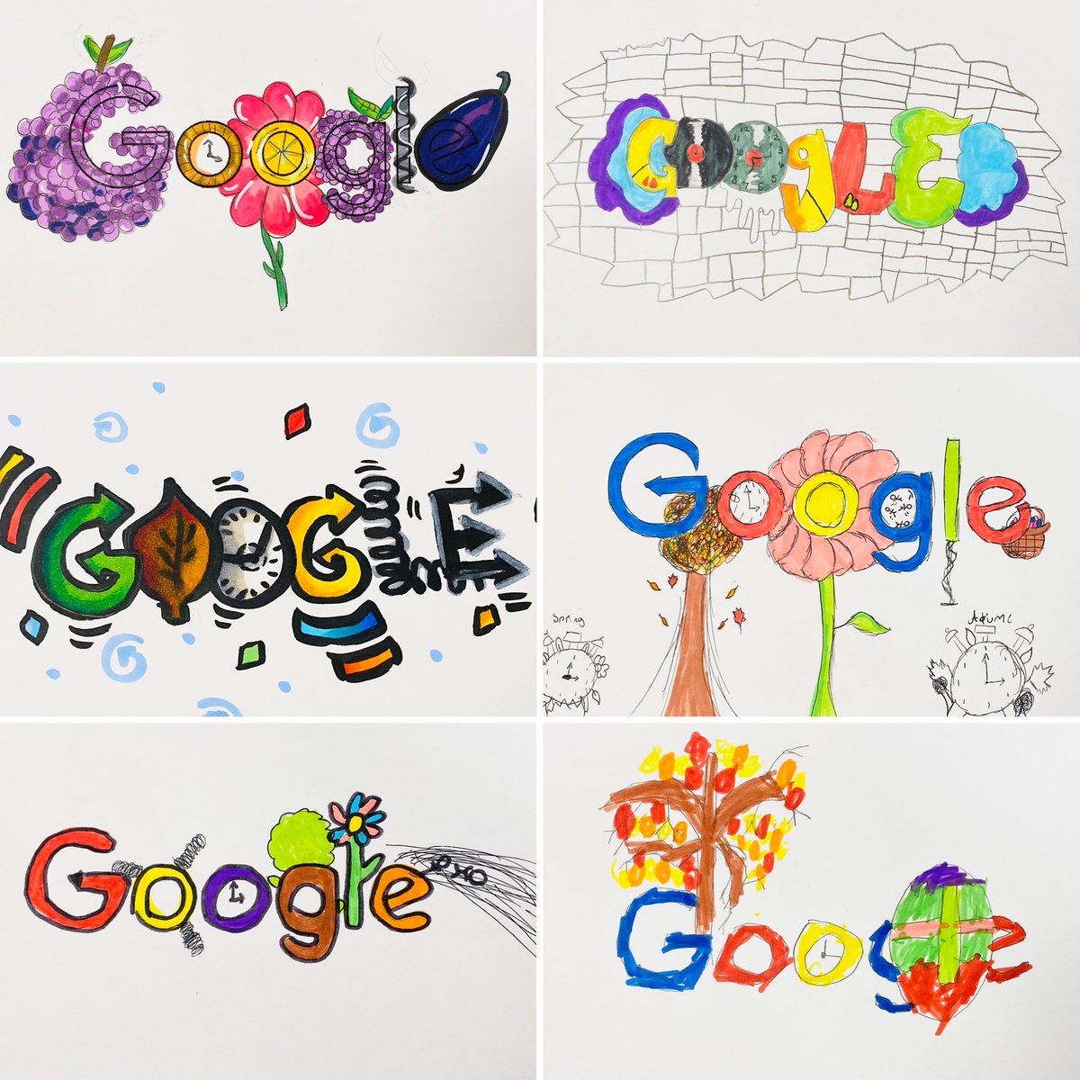WhitehillExpArt's tweet image. Our 2nd year pupils have been completing their excellent Google Doodle designs! They have created designs which contain the mnemonic for the clocks changing - “spring forward, fall back” 🌼⏰🍂 #art #design #googledoodles #springforwardfallback