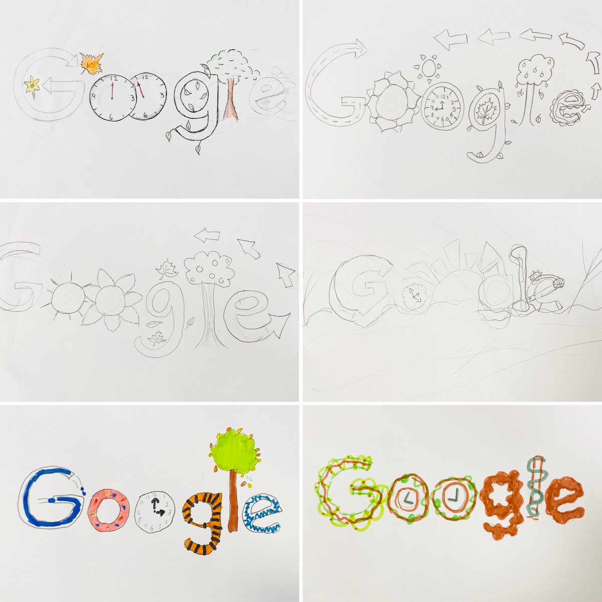 WhitehillExpArt's tweet image. Our 2nd year pupils have been completing their excellent Google Doodle designs! They have created designs which contain the mnemonic for the clocks changing - “spring forward, fall back” 🌼⏰🍂 #art #design #googledoodles #springforwardfallback