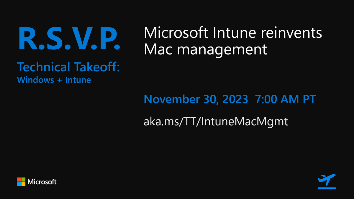 LURIE_MSFT's tweet image. Day 4 of #MicrosoftIntune #TechTakeOff is starting soon with macOS management with Neil, Arnab, and Ernesto! Come watch or watch it on-demand! aka.ms/TT/IntuneMacMg…