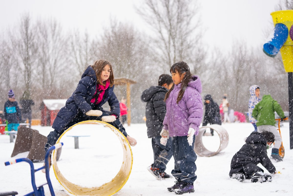 ❄️✨ First Day of Snow: Laughter, snowflakes, and the beauty of a winter day on campus! ☃️