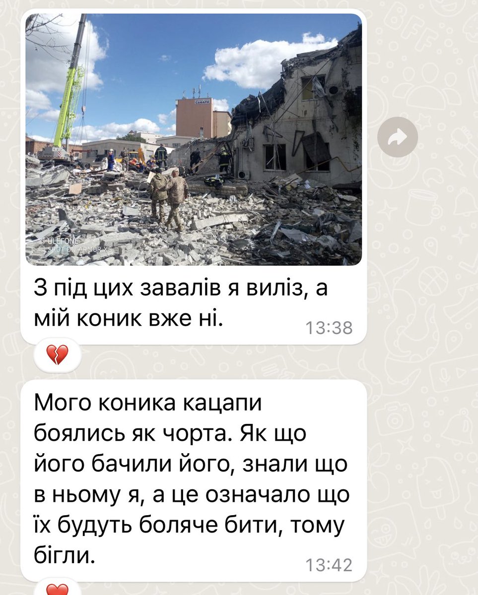 _Nameless_Mira's tweet photo. «Дуже два останні роки емоційні. Ця клята війна в мене багато чого відібрала. Але тримаємося. Перемога буде за нами». 

На зв‘язку «Тур». «З під завалів я виповз, а мій коник вже ні».

В першому пості зруйнована 2 машина їх, волонтерська, а це 1, особиста цього пана. За якою він сумує. 

https://t.co/5FuNhHMfka…