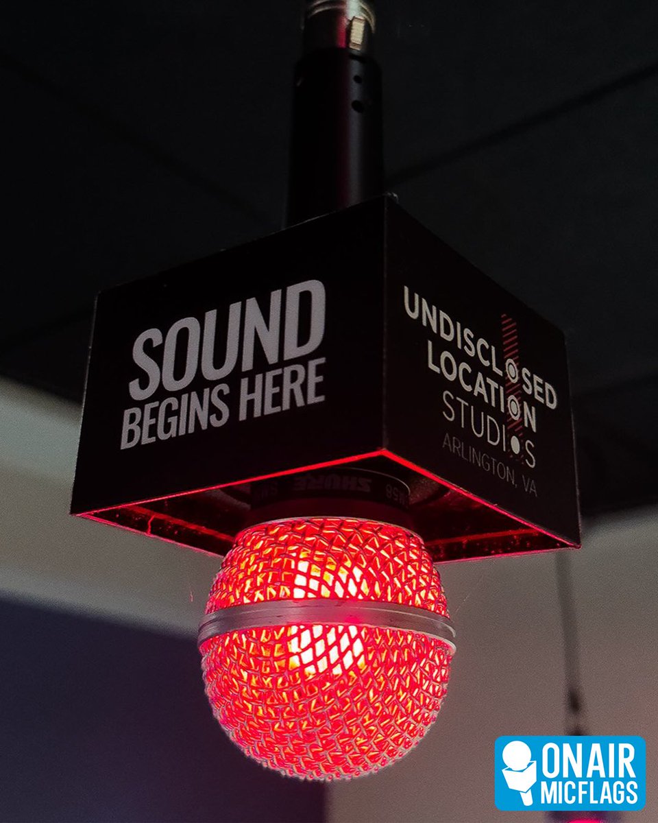 onairmicflags's tweet photo. What a cool way to reuse your old studio equipment! The Sound Begins Here mic flag was made in 2020.
Thank you @ULSArlingtonVA for ordering your mic flags from https://t.co/5Qc2tQEOtM

#onairmicflags #undisclosedlocationstudio #throwbackthursday #refurbished #onair #mic #micflag https://t.co/0R9OOOW5p9