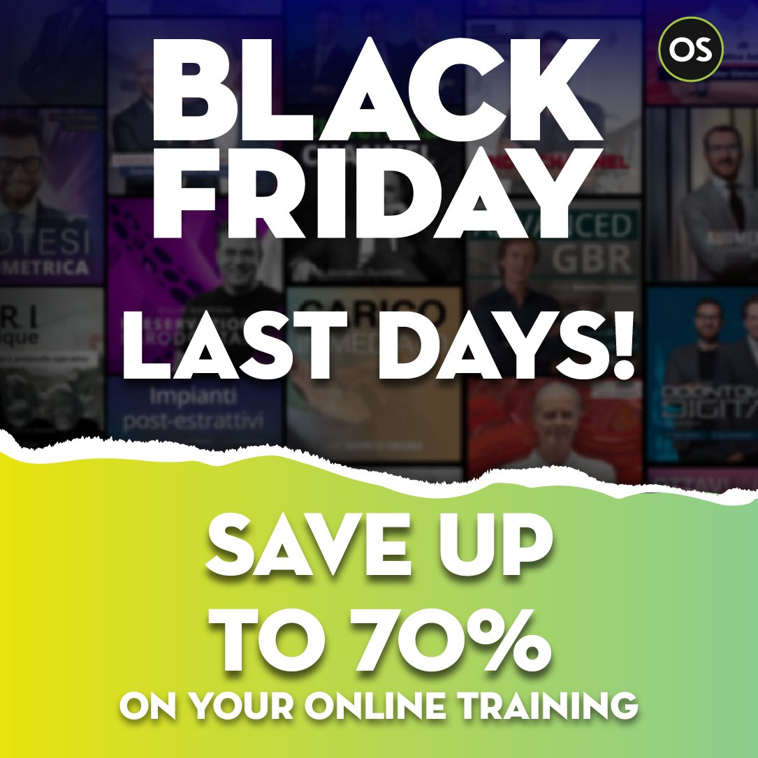 osteoblog's tweet photo. ⏰ Last days to save up to 70%!

Make the most of Black Friday 2023, our biggest shopping event of the year is ending soon 

And if you shop our Black Friday sale, you will receive a 20% discount coupon to spend through 31 January 2024.

⏳ Buy now before it's too late! Promo ends Sunday, December 3rd → https://t.co/31Q4MuR9LV

#DentalEducation #Sale #ProfessionalGrowth