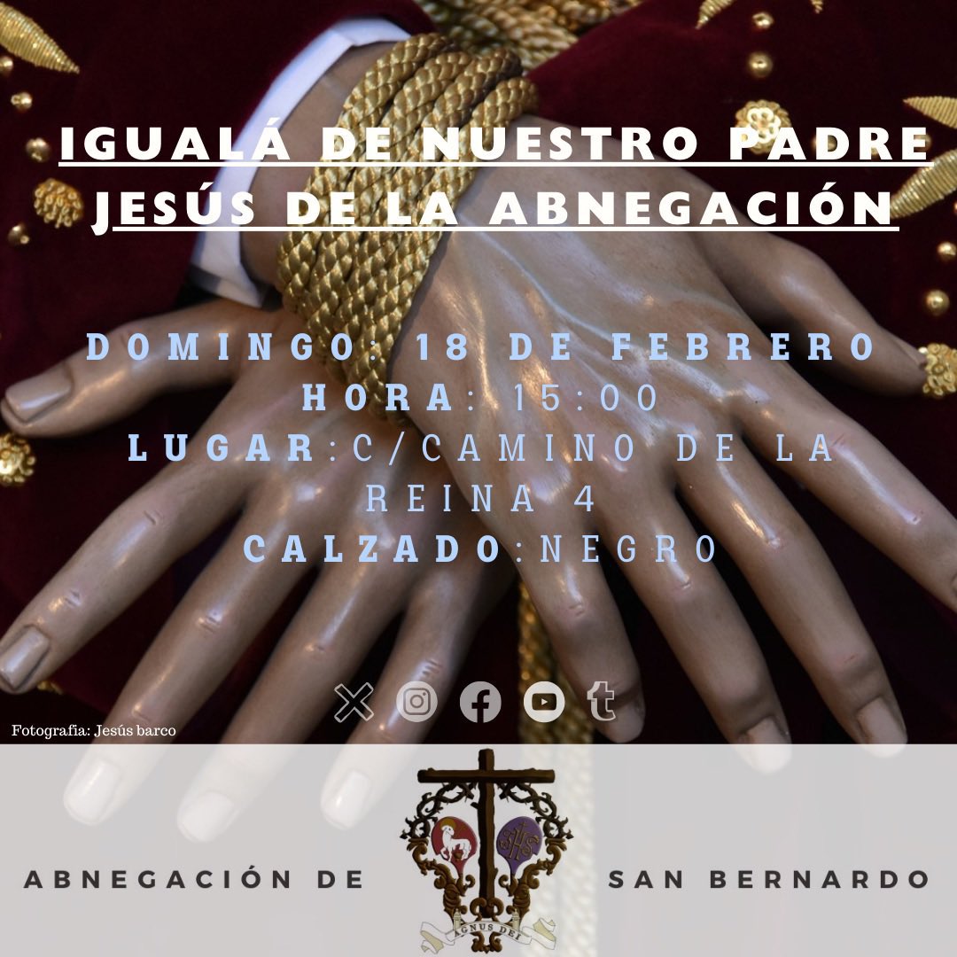 LaCajaCofrade's tweet photo. Apuntaos en la fecha en la agenda! Ya está aquí la igualá de @Abnegacion_ 

#costaleros #TDScofrade #cofrades #igualá #lacajacofrade #Actualidad #costales #lacajacofrade #abnegacion https://t.co/9hQlfoubBm