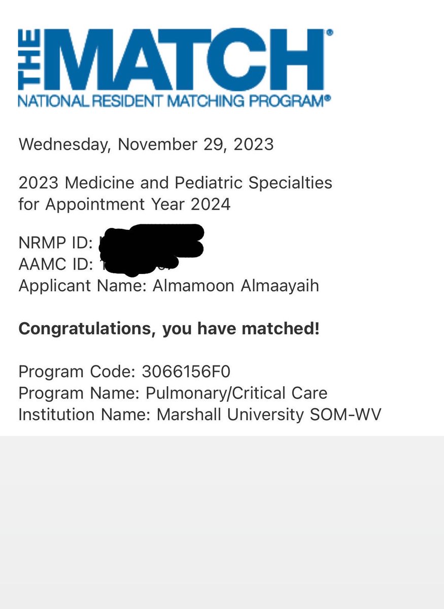 I MATCHED IN PULMONARY CRITICAL CARE FELLOWSHIP!!!
#FellowshipMatch