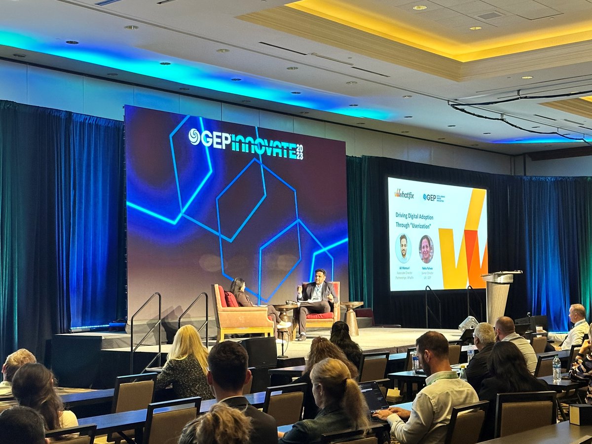 whatfix's tweet image. .@GEP_Worldwide Innovate 2023 was truly an enriching experience!

Engaging with industry experts to explore #technology adoption and delving into the concept of #userization in digital procurement was incredibly insightful.

#whatfix #digitaladoption #procurement