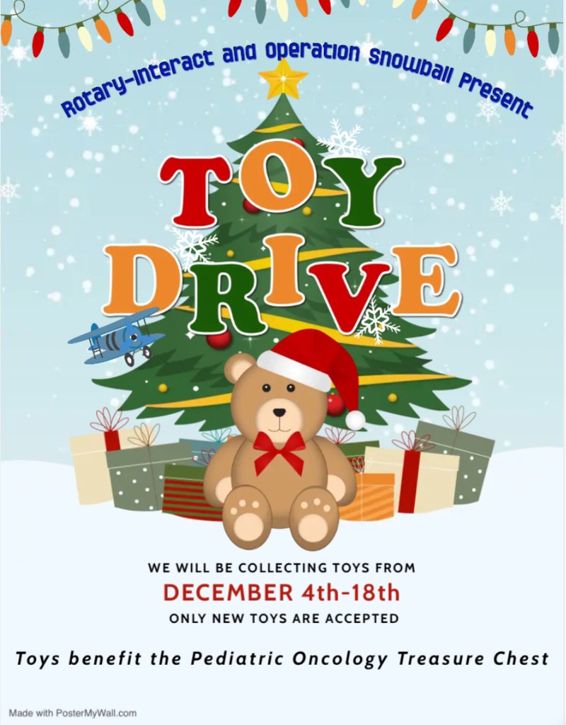 ExperienceOFHS's tweet photo. It's the most wonderful time of the year 'cuz the OFHS Toy Drive is here benefitting the Pediatric Oncology @TreasureChst! So bring in your new toys from Dec. 4-18 so we can help out! #TheBengalWay #cancerstinks #communityservice @cityofoakforest https://t.co/t3P4oqQqjN